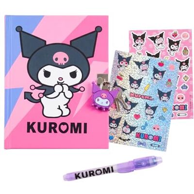 Hello Kitty Kuromi Ensemble de Papeterie pour Filles, Comprenant Un Cahier, Autocollants, Stylo, Cadenas et des Clés, Cadeau pour Enfants - Publicité Hello Kitty Kuromi Ensemble de Papeterie pour Filles, Comprenant Un Cahier, Autocollants, Stylo, Cadenas et des Clés, Cadeau pour Enfants - Publicité