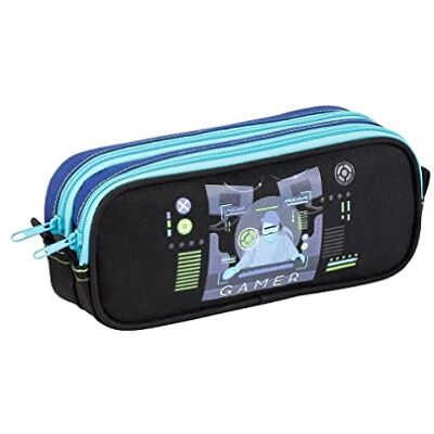 Viquel Trousse scolaire 2 compartiments Gamer Trousse grande capacité Noir - Publicité Viquel Trousse scolaire 2 compartiments Gamer Trousse grande capacité Noir - Publicité