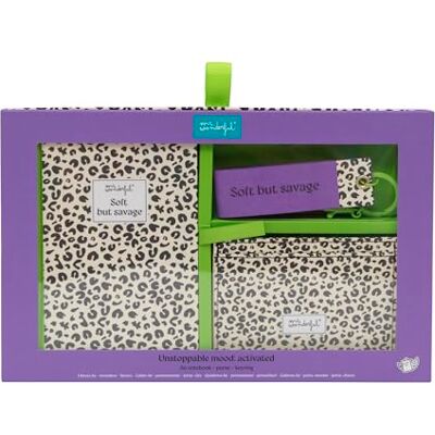 Mr. Wonderful – Set avec cahier A6 + Portemonnnaie + + porte-clés – Papeterie originale – Idée cadeau – Bureau et École Format A6 Animal print à pois - Publicité Mr. Wonderful – Set avec cahier A6 + Portemonnnaie + + porte-clés – Papeterie originale – Idée cadeau – Bureau et École Format A6 Animal print à pois - Publicité