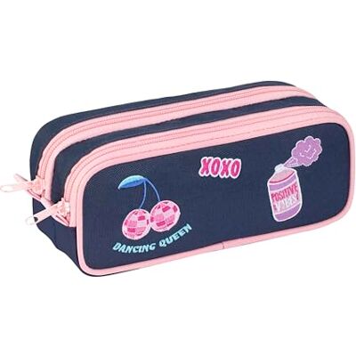 Viquel Trousse Scolaire Fille 2 Compartiments Grande Capacité Girl Power – Double Poche Zippée – Rangement Stylos École Primaire & Collège Bleu - Publicité Viquel Trousse Scolaire Fille 2 Compartiments Grande Capacité Girl Power – Double Poche Zippée – Rangement Stylos École Primaire & Collège Bleu - Publicité