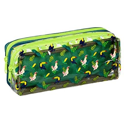 Viquel Trousse Scolaire Jungle Enfant Rectangulaire 2 Compartiments Fermeture zippée Matière résistante Vert - Publicité Viquel Trousse Scolaire Jungle Enfant Rectangulaire 2 Compartiments Fermeture zippée Matière résistante Vert - Publicité