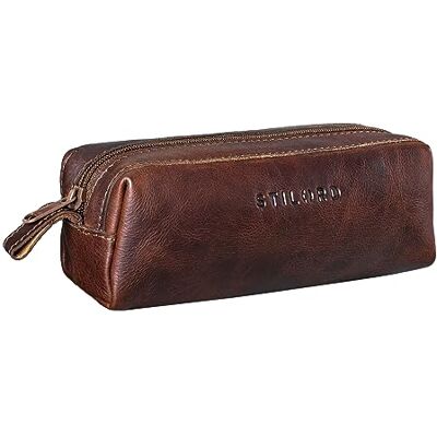 STILORD Trousse en Cuir Plumier Vintage Pochette pour Crayons Étui Stylos Porte-Plume Scolaire Hommes et Femmes Couleur:Florida Marron - Publicité STILORD Trousse en Cuir Plumier Vintage Pochette pour Crayons Étui Stylos Porte-Plume Scolaire Hommes et Femmes Couleur:Florida Marron - Publicité