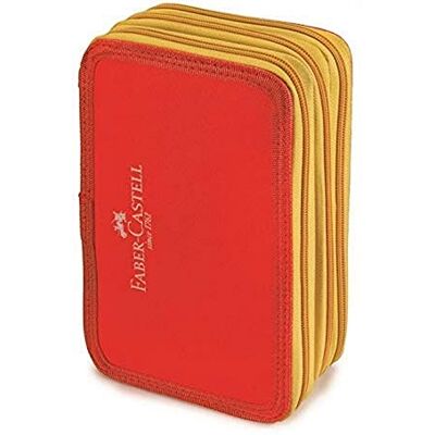 Faber-Castell Trousse 3Zip Rouge/Jaune - Publicité Faber-Castell Trousse 3Zip Rouge/Jaune - Publicité