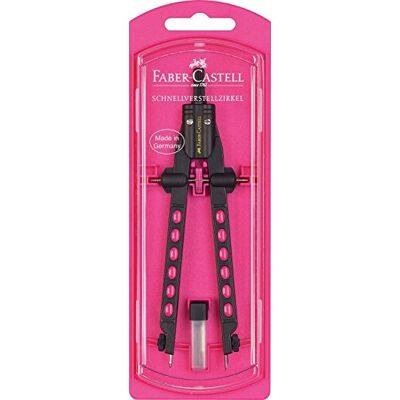 Faber-Castell Compas à réglage rapide Factory Neon 2019 (rose) - Publicité Faber-Castell Compas à réglage rapide Factory Neon 2019 (rose) - Publicité
