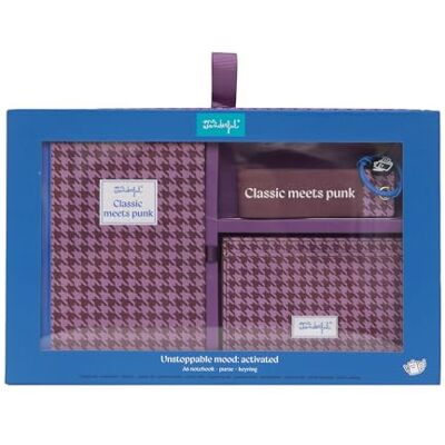 Mr. Wonderful – Set avec cahier A6 + Portemonnnaie + + porte-clés – Papeterie originale – Idée cadeau – Bureau et École Format A6 Pied-de-poule - Publicité Mr. Wonderful – Set avec cahier A6 + Portemonnnaie + + porte-clés – Papeterie originale – Idée cadeau – Bureau et École Format A6 Pied-de-poule - Publicité