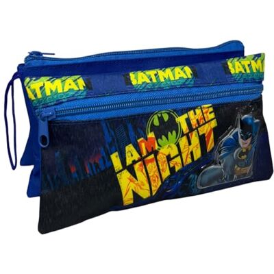 CARTOON Tombolino 3 compartiments trousse scolaire multi-compartiments papeterie organisateur porte-stylo crayons couleur, Batman, 22 x 13.5 x 2 cm, Organisateur de sac - Publicité CARTOON Tombolino 3 compartiments trousse scolaire multi-compartiments papeterie organisateur porte-stylo crayons couleur, Batman, 22 x 13.5 x 2 cm, Organisateur de sac - Publicité