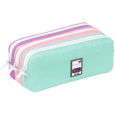 Viquel Trousse Scolaire TRIZIP Pastel Enfant 3 Compartiments Grande capacités Fermeture 3 Zips en Polyester résistant 22x9x9cm - Publicité Viquel Trousse Scolaire TRIZIP Pastel Enfant 3 Compartiments Grande capacités Fermeture 3 Zips en Polyester résistant 22x9x9cm - Publicité