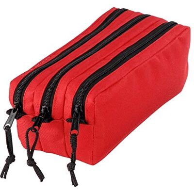 Viquel Trousse Scolaire Teknik Rouge pour Enfants en Polyester 600D Résistant 3 Compartiments, 3 Zips et Cordelettes Rouge - Publicité Viquel Trousse Scolaire Teknik Rouge pour Enfants en Polyester 600D Résistant 3 Compartiments, 3 Zips et Cordelettes Rouge - Publicité