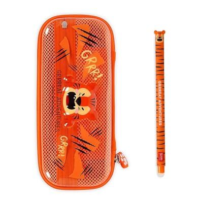 Legami Trousse Wonderwow avec 2 compartiments et porte-stylo à l'intérieur, compartiment intérieur en maille, fermeture éclair, 23 x 11 x 5 cm, Orange, 23 x 5 x 11 cm, Tigre avec stylo gel - Publicité Legami Trousse Wonderwow avec 2 compartiments et porte-stylo à l'intérieur, compartiment intérieur en maille, fermeture éclair, 23 x 11 x 5 cm, Orange, 23 x 5 x 11 cm, Tigre avec stylo gel - Publicité