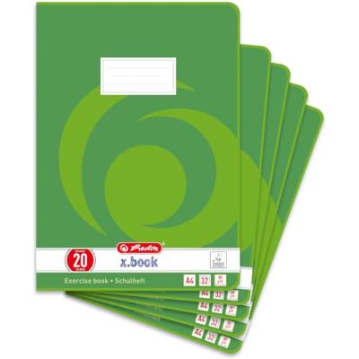 herlitz 340208 Cahier A4, 32 feuilles, linéature 20, FSC Mix, Lot de 5 - Publicité herlitz 340208 Cahier A4, 32 feuilles, linéature 20, FSC Mix, Lot de 5 - Publicité