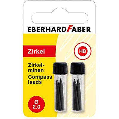 Eberhard Faber 571798 Mine de compas 2 mm x 25 mm, 8 pièces dans 2 boîtes, convient à tous les modèles de compas - Publicité Eberhard Faber 571798 Mine de compas 2 mm x 25 mm, 8 pièces dans 2 boîtes, convient à tous les modèles de compas - Publicité