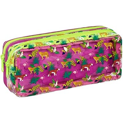 Viquel Trousse Scolaire Jungle Enfant Rectangulaire 2 Compartiments Fermeture zippée Matière résistante Rose - Publicité Viquel Trousse Scolaire Jungle Enfant Rectangulaire 2 Compartiments Fermeture zippée Matière résistante Rose - Publicité