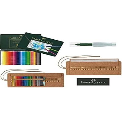 Faber-Castell Faber Castell A.Dürer Lot de 36 crayons aquarelles Avec étui en métal, pinceau à eau et trousse Art & Graphic - Publicité Faber-Castell Faber Castell A.Dürer Lot de 36 crayons aquarelles Avec étui en métal, pinceau à eau et trousse Art & Graphic - Publicité