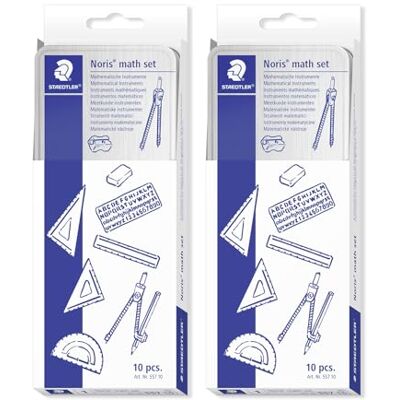 Staedtler Coffret de géométrie en étui métallique – Set de dessin 20 pièces avec compas et accessoires – Kit scolaire avec règle, équerres et pochoir – Ensemble complet pour un travail précis - Publicité Staedtler Coffret de géométrie en étui métallique – Set de dessin 20 pièces avec compas et accessoires – Kit scolaire avec règle, équerres et pochoir – Ensemble complet pour un travail précis - Publicité