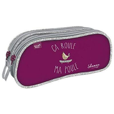 QUO VADIS Collection : SHAMAN TROUSSE SCOLAIRE 2 compartiments pour ranger stylos et feutres Matière et zip résistants Fromat 10x23x07cm Roule - Publicité QUO VADIS Collection : SHAMAN TROUSSE SCOLAIRE 2 compartiments pour ranger stylos et feutres Matière et zip résistants Fromat 10x23x07cm Roule - Publicité