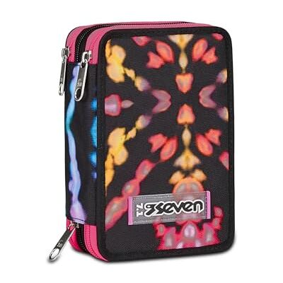 Seven Trousse Scolaire 3 Zip, Noir Fuchsia, Multi-Shade Girl, Porte-Stylo Triple Compartiment Complet avec Stylets, Crayons, Couleurs, Accessoires Sac à Dos, élémentaires, Moyennes, Fille, Fuchsia, - Publicité Seven Trousse Scolaire 3 Zip, Noir Fuchsia, Multi-Shade Girl, Porte-Stylo Triple Compartiment Complet avec Stylets, Crayons, Couleurs, Accessoires Sac à Dos, élémentaires, Moyennes, Fille, Fuchsia, - Publicité