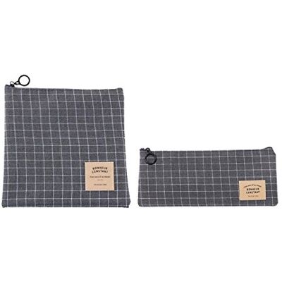 NOVAGO Lot de 2 Trousses Pochettes Scolaires, fourre Tout, Trousse à Crayons, Petite Trousse à Maquillage Série Bonheur (Gris) - Publicité NOVAGO Lot de 2 Trousses Pochettes Scolaires, fourre Tout, Trousse à Crayons, Petite Trousse à Maquillage Série Bonheur (Gris) - Publicité