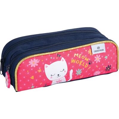 Oberthur 1 Trousse Fourre-Tout 2 Compartiments Collection Chaton Meow World Dimension 22 x 7,5 x 7 cm - Publicité Oberthur 1 Trousse Fourre-Tout 2 Compartiments Collection Chaton Meow World Dimension 22 x 7,5 x 7 cm - Publicité