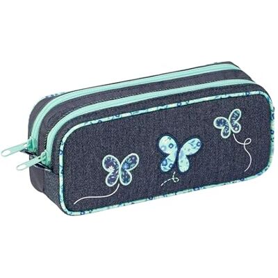 Viquel Trousse Scolaire Fille 2 Compartiments Grande Capacité Butterfly – Double Poche Zippée – Rangement Stylos École Primaire & Collège Bleu - Publicité Viquel Trousse Scolaire Fille 2 Compartiments Grande Capacité Butterfly – Double Poche Zippée – Rangement Stylos École Primaire & Collège Bleu - Publicité
