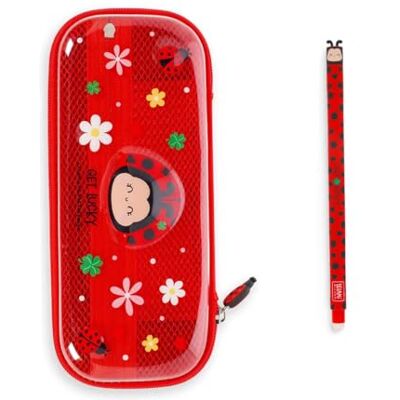 Legami Trousse Wonderwow avec 2 compartiments et porte-stylo à l'intérieur, compartiment intérieur en maille, fermeture éclair, 23 x 11 x 5 cm, rouge, 23 x 11 x 5 cm, Coccinelle avec stylo gel - Publicité Legami Trousse Wonderwow avec 2 compartiments et porte-stylo à l'intérieur, compartiment intérieur en maille, fermeture éclair, 23 x 11 x 5 cm, rouge, 23 x 11 x 5 cm, Coccinelle avec stylo gel - Publicité