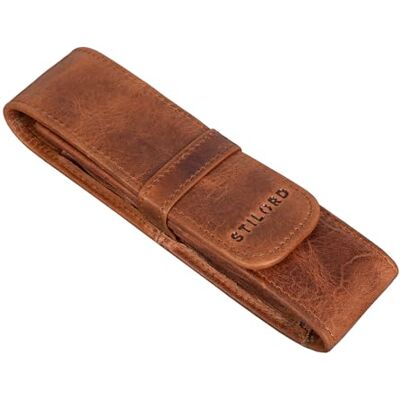 STILORD Trousse École Cuir Vintage Stylo Crayon Mini Pochette Étui Idéal comme Maquillage Plumier Cuir Véritable Couleur:Kara Cognac - Publicité STILORD Trousse École Cuir Vintage Stylo Crayon Mini Pochette Étui Idéal comme Maquillage Plumier Cuir Véritable Couleur:Kara Cognac - Publicité