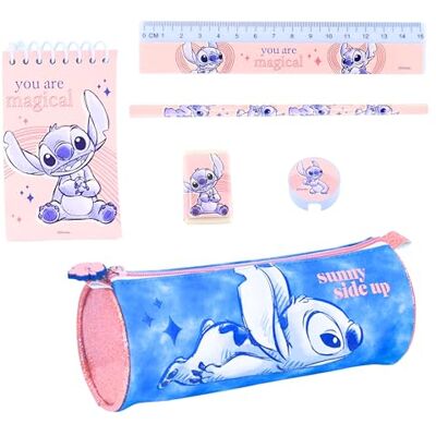 Disney Stitch Ensemble de Papeterie Comprenant Un Cahier, Gomme, Taille-Crayon, Règle et Un étui, Ensemble de Papeterie Cadeau pour Filles - Publicité Disney Stitch Ensemble de Papeterie Comprenant Un Cahier, Gomme, Taille-Crayon, Règle et Un étui, Ensemble de Papeterie Cadeau pour Filles - Publicité