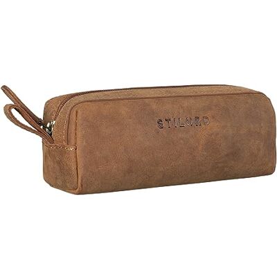 STILORD Trousse en Cuir Plumier Vintage Pochette pour Crayons Étui Stylos Porte-Plume Scolaire Hommes et Femmes Couleur:Tan Marron Scuro - Publicité STILORD Trousse en Cuir Plumier Vintage Pochette pour Crayons Étui Stylos Porte-Plume Scolaire Hommes et Femmes Couleur:Tan Marron Scuro - Publicité