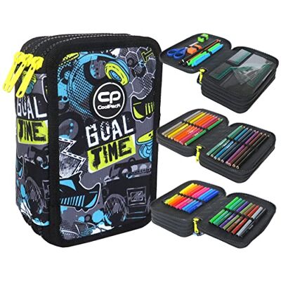 Coolpack Trousse à crayons XXL 3 compartiments Trousse à crayons Trousse à crayons Pour garçon, Goal Time Football 44 pièces 3 niveaux, bleu, Trousse à - Publicité Coolpack Trousse à crayons XXL 3 compartiments Trousse à crayons Trousse à crayons Pour garçon, Goal Time Football 44 pièces 3 niveaux, bleu, Trousse à - Publicité