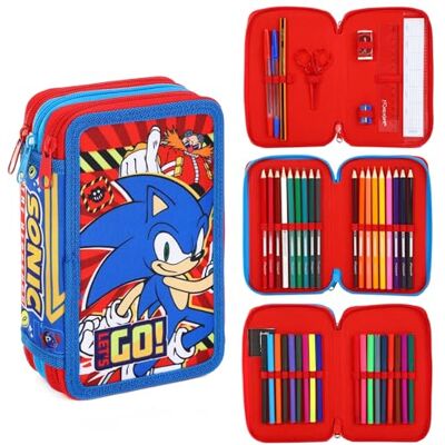 TDL Trousse à Crayons remplie de Fournitures Scolaires pour Enfants à 3 Niveaux avec stylos, Crayons et marqueurs The Hedgehog, Bleu, Trousse zippée - Publicité TDL Trousse à Crayons remplie de Fournitures Scolaires pour Enfants à 3 Niveaux avec stylos, Crayons et marqueurs The Hedgehog, Bleu, Trousse zippée - Publicité
