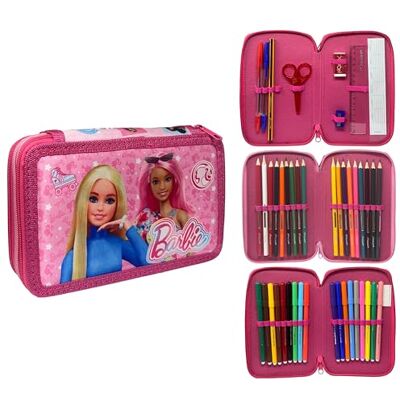 CARTOON Giotto Trousse à 3 fermetures éclair complète de 44 pièces pour l'école, multi-compartiments, stylos, crayons, couleurs, feutres Giotto, Barbie, 20 x 13 x 6 cm, Moderne - Publicité CARTOON Giotto Trousse à 3 fermetures éclair complète de 44 pièces pour l'école, multi-compartiments, stylos, crayons, couleurs, feutres Giotto, Barbie, 20 x 13 x 6 cm, Moderne - Publicité