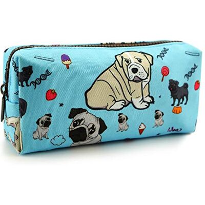LParkin Pochette Trousse à Crayons Stylos Maquillage en Toile Motif Chien Carlin (Bleu) - Publicité LParkin Pochette Trousse à Crayons Stylos Maquillage en Toile Motif Chien Carlin (Bleu) - Publicité