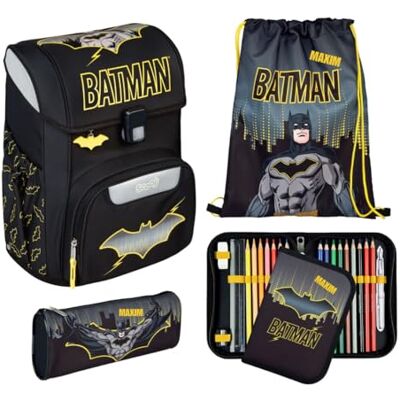 Undercover Ensemble cartable 5 pièces pour fille 1ère classe Avec contenu personnalisé Sac de gym Trousse d'école primaire Motif Scooli, Batman noir, Ensemble cartable - Publicité Undercover Ensemble cartable 5 pièces pour fille 1ère classe Avec contenu personnalisé Sac de gym Trousse d'école primaire Motif Scooli, Batman noir, Ensemble cartable - Publicité