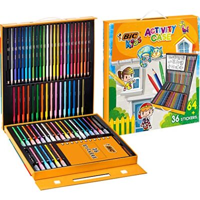 BIC Kids Mallette de Coloriage 24 Crayons de Couleurs/24 Feutres/16 Craies et 36 Stickers à Colorier - Publicité BIC Kids Mallette de Coloriage 24 Crayons de Couleurs/24 Feutres/16 Craies et 36 Stickers à Colorier - Publicité