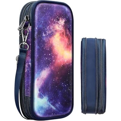 FINTIE FINPAC Trousse Scolaire, Extensible Grande Capacité Trousse à Crayons Organiseur Sac à Crayons Trousse avec Poignée pour l'Office College, (Galaxy) - Publicité FINTIE FINPAC Trousse Scolaire, Extensible Grande Capacité Trousse à Crayons Organiseur Sac à Crayons Trousse avec Poignée pour l'Office College, (Galaxy) - Publicité