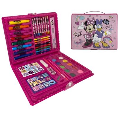 CARTOON Trousse avec peintures pour enfants Disney Minnie et Daisy, set de 65 pièces de peintures et fournitures de bureau, kit de dessin et peinture - Publicité CARTOON Trousse avec peintures pour enfants Disney Minnie et Daisy, set de 65 pièces de peintures et fournitures de bureau, kit de dessin et peinture - Publicité