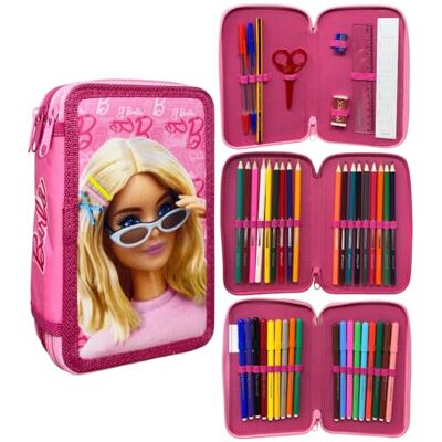 CARTOON Trousse 3 zip complet 44 pièces papeterie multi-compartiments stylos crayons couleurs marqueurs giotto pour l'école, Barbie, 19.5 x 12.5 x 7 cm, trousse - Publicité CARTOON Trousse 3 zip complet 44 pièces papeterie multi-compartiments stylos crayons couleurs marqueurs giotto pour l'école, Barbie, 19.5 x 12.5 x 7 cm, trousse - Publicité