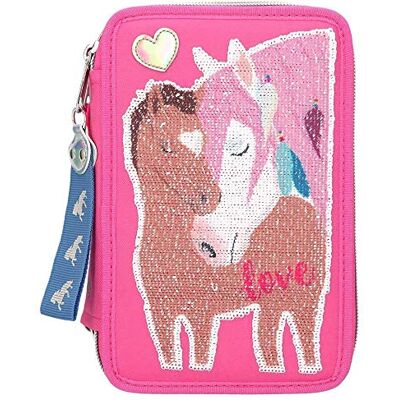 Depesche Miss Melody Love 10529 Trousse 3 Compartiments avec Paillettes Rose env. 20 x 13 x 7 cm - Publicité Depesche Miss Melody Love 10529 Trousse 3 Compartiments avec Paillettes Rose env. 20 x 13 x 7 cm - Publicité