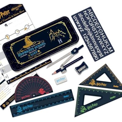 Helix Harry Potter Ensemble de mathématiques avec boîte de rangement - Publicité Helix Harry Potter Ensemble de mathématiques avec boîte de rangement - Publicité