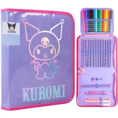 Hello Kitty Sanrio Trousse Scolaire Fille Remplie Fournitures Scolaires Kuromi Anime Trousse Feutres Grande Capacité Crayons de Couleur Idée Cadeau (Violet Kuromi) - Publicité Hello Kitty Sanrio Trousse Scolaire Fille Remplie Fournitures Scolaires Kuromi Anime Trousse Feutres Grande Capacité Crayons de Couleur Idée Cadeau (Violet Kuromi) - Publicité