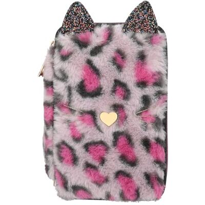 Depesche TOPModel Rebel Kitty Trousse à Crayons remplie à 3 Compartiments avec Fourrure léopard en Violet et Oreilles de Chat, Trousse avec Crayons de Couleur, règle, Ciseaux, etc. Publicité Depesche TOPModel Rebel Kitty Trousse à Crayons remplie à 3 Compartiments avec Fourrure léopard en Violet et Oreilles de Chat, Trousse avec Crayons de Couleur, règle, Ciseaux, etc. Publicité