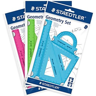 Staedtler 569 Pb4nfn – Plastique Mars 4 pièces coloré de géométrie, Vert, Rose ou bleu - Publicité Staedtler 569 Pb4nfn – Plastique Mars 4 pièces coloré de géométrie, Vert, Rose ou bleu - Publicité