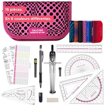 CALCUSO - Pro - Rose - 13 pièces - Geometry set - Publicité CALCUSO - Pro - Rose - 13 pièces - Geometry set - Publicité