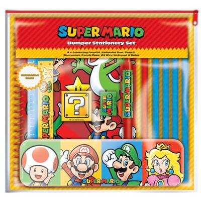 Pyramid Ensemble de papeterie Super Mario (motif bloc de couleur) pour l'école et fournitures de bureau – Produit officiel - Publicité Pyramid Ensemble de papeterie Super Mario (motif bloc de couleur) pour l'école et fournitures de bureau – Produit officiel - Publicité