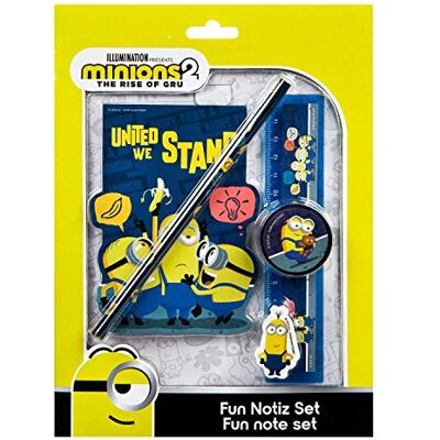 Undercover MNIO0214 Série Minions Set de Notes 5 pièces avec Crayon, Gomme, Taille-Crayon, règle et Bloc-Notes en Forme de Motif - Publicité Undercover MNIO0214 Série Minions Set de Notes 5 pièces avec Crayon, Gomme, Taille-Crayon, règle et Bloc-Notes en Forme de Motif - Publicité