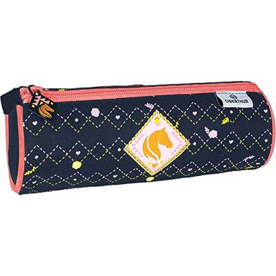 Oberthur 1 Trousse Fourre-Tout Rond HORSE CHEVAL Ecusson Dimension 22 x 8 cm Fermeture Zippée 1 Compartiment - Publicité Oberthur 1 Trousse Fourre-Tout Rond HORSE CHEVAL Ecusson Dimension 22 x 8 cm Fermeture Zippée 1 Compartiment - Publicité