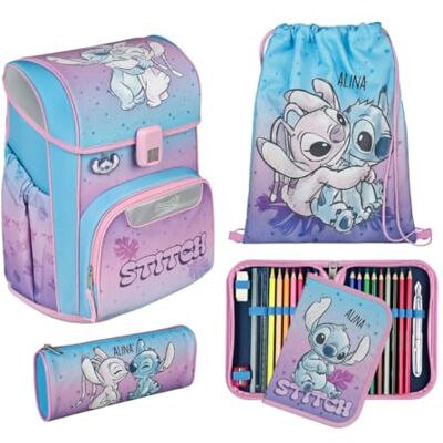 Undercover Cartable Set 5 pièces pour fille 1ère classe Avec contenu personnalisé Sac de gym Trousse à crayons École primaire Motif Scooli, Lilo & Stitch, Ensemble cartable - Publicité Undercover Cartable Set 5 pièces pour fille 1ère classe Avec contenu personnalisé Sac de gym Trousse à crayons École primaire Motif Scooli, Lilo & Stitch, Ensemble cartable - Publicité