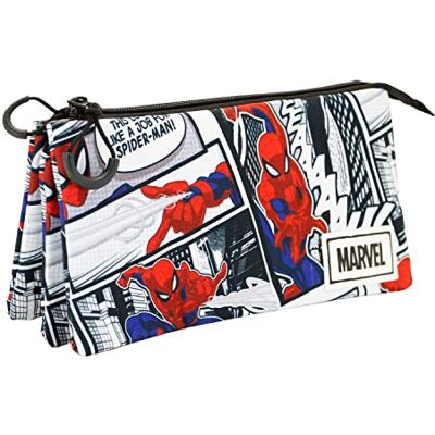 Marvel Spiderman Stories-Trousse Triple FAN, Multicolore - Publicité Marvel Spiderman Stories-Trousse Triple FAN, Multicolore - Publicité