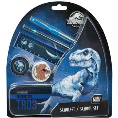 Undercover 6600006458 Jurassic World School Set Jurassic World School Kit de, L'ensemble Comprend de la Laque, du Caoutchouc, du Taille-Crayon et du Stylo Gel - Publicité Undercover 6600006458 Jurassic World School Set Jurassic World School Kit de, L'ensemble Comprend de la Laque, du Caoutchouc, du Taille-Crayon et du Stylo Gel - Publicité