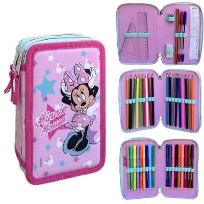 CARTOON Trousse multi-compartiments 3 fermetures éclair pour l'école complète 44 pièces stylos crayons couleurs marqueurs Giotto, Minnie., 20 x 13 x 6 cm, trousse - Publicité CARTOON Trousse multi-compartiments 3 fermetures éclair pour l'école complète 44 pièces stylos crayons couleurs marqueurs Giotto, Minnie., 20 x 13 x 6 cm, trousse - Publicité