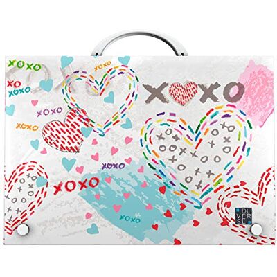Grafoplás 37402197 Collection Diverse Mallette Scolaire avec poignée, polypropylène, Fermeture par Broche, modèle Xoxo, Folio - Publicité Grafoplás 37402197 Collection Diverse Mallette Scolaire avec poignée, polypropylène, Fermeture par Broche, modèle Xoxo, Folio - Publicité
